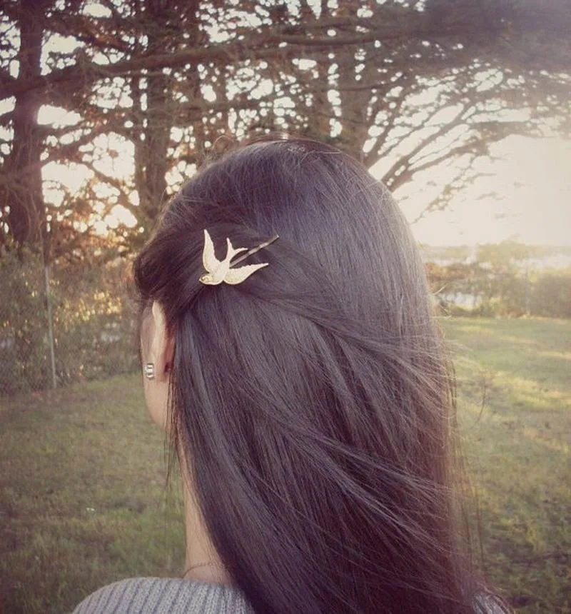 Популярность простой шпильки серебро/цвет золотистый птица Ласточка Pin волос Заколки для сплава животного волос Аксессуары 1 шт
