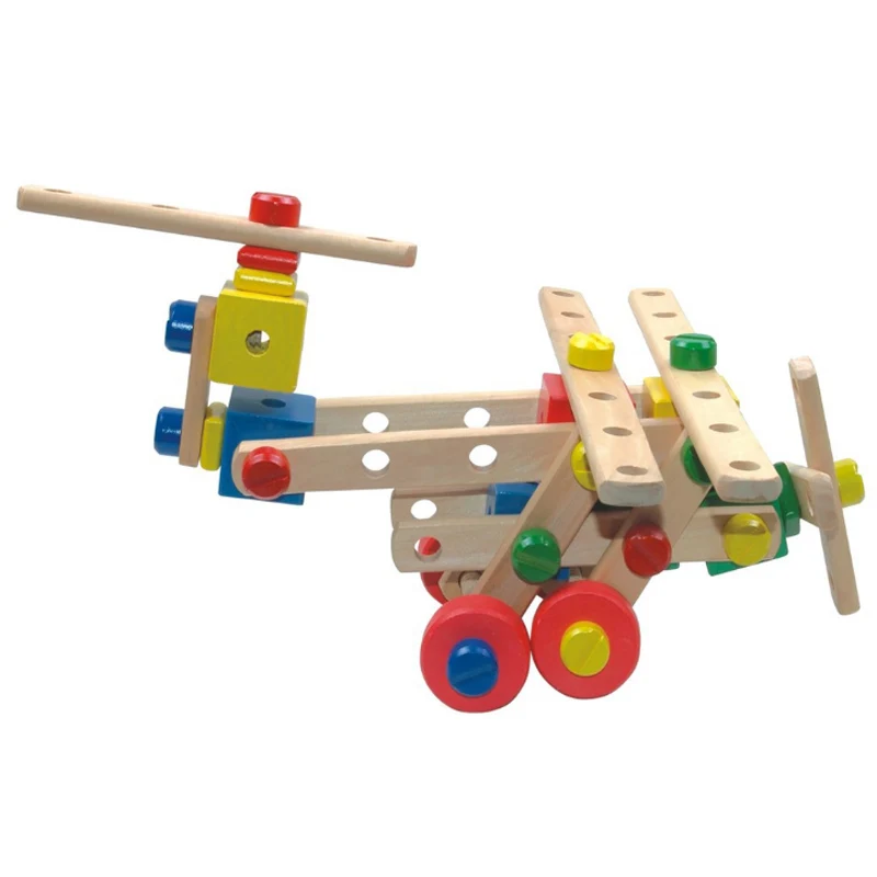 Деревянный Собранный многофункциональный деревянный Игрушечная машина для сборки автомобиля для самолета поезда модель головоломки игрушки для детей D170
