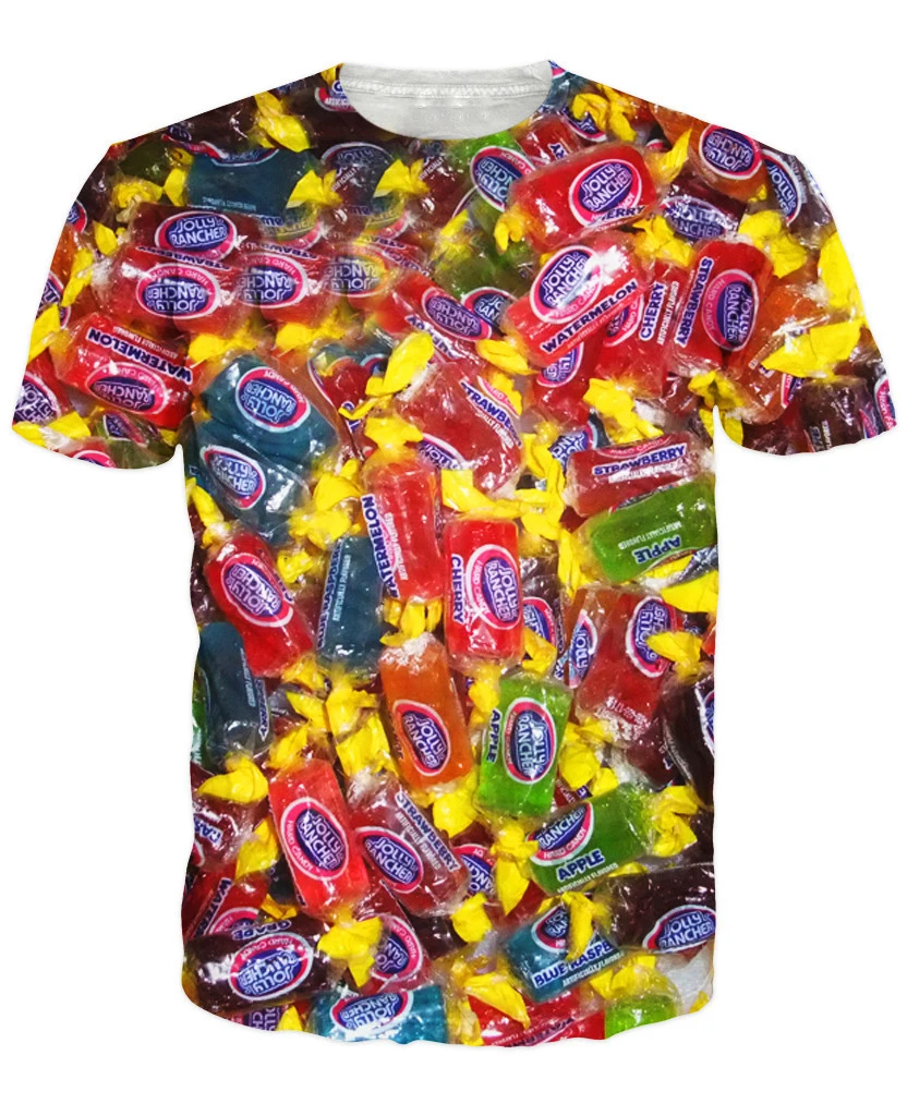 

Jolly Ranchers T-Shirt Fruit Flavor Candies 3d Print Sweet Tee Women Men Summer Cool T Shirt Funny Top Tees Plus Size