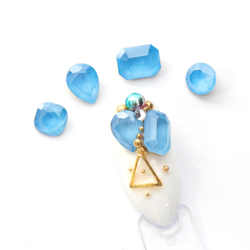 20 шт смешанные Стразы для ногтей 3D драгоценный камень восьмиугольник цветок квадратная Капля воды алмаз для ногтей ювелирные украшения аксессуары JIM01
