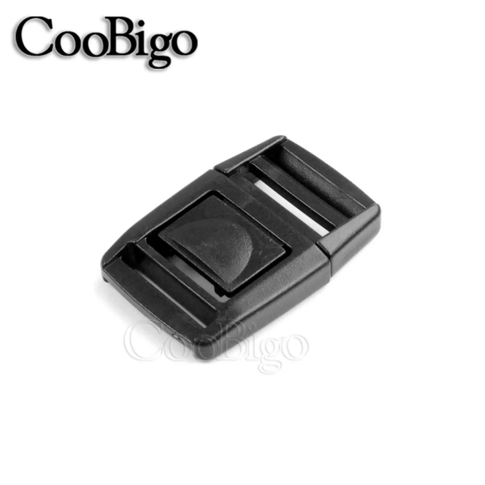 50pcs 1"(25mm) Plastic Center Side Release Buckle Black Outdoor Tatical