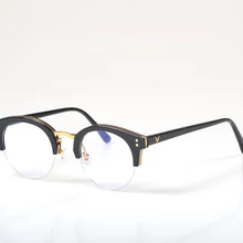 Половина рамки оправа для очков в ретростиле женщина для мужчин чтения стекло УФ Защита прозрачные линзы компьютерные очки заклёпки глаз Óculos