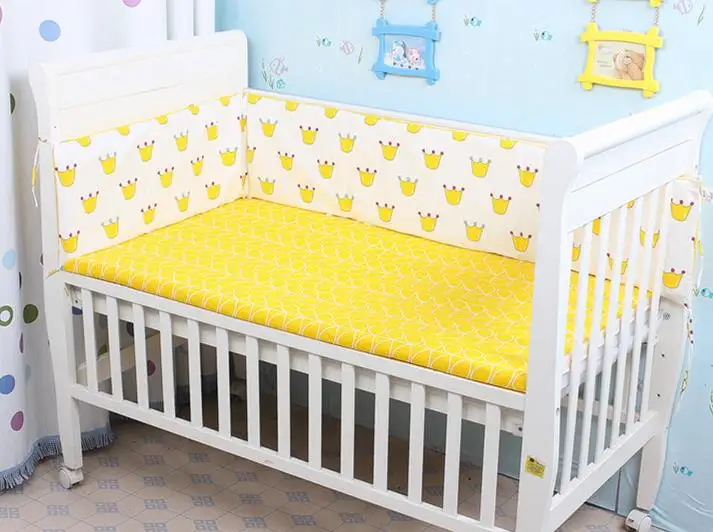 Детская кровать бампер дышащая мягкая детская кроватка бампер хлопок Характер печати новорожденных предотвратить аварии Детская кровать