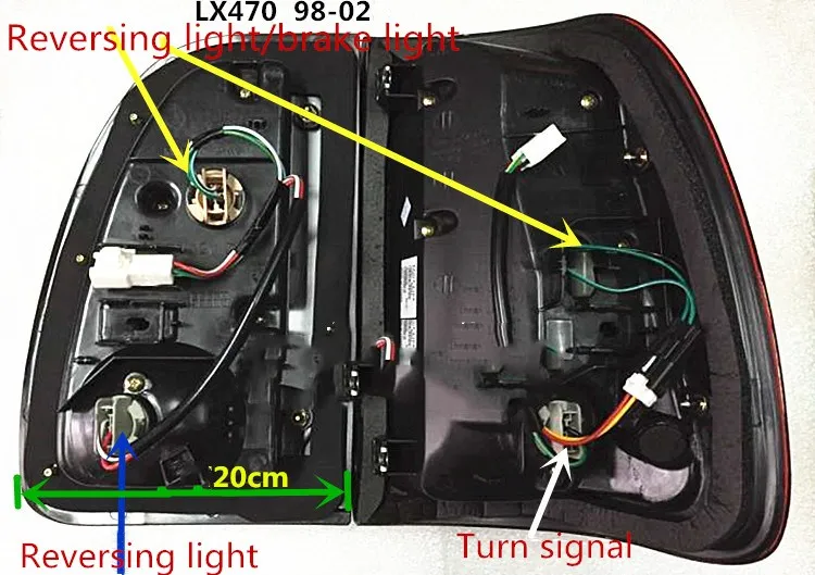 EOsuns задний фонарь, задний фонарь внутренний для Toyota Land Cruiser 4700 LC100, lexus LX470 1998-2002