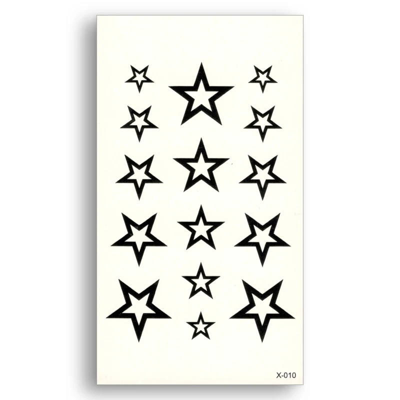 

Waterproof Temporary Sticker Water Transfer fake tattoo Cool Body Art Black five stars Makeup decoration women men female
