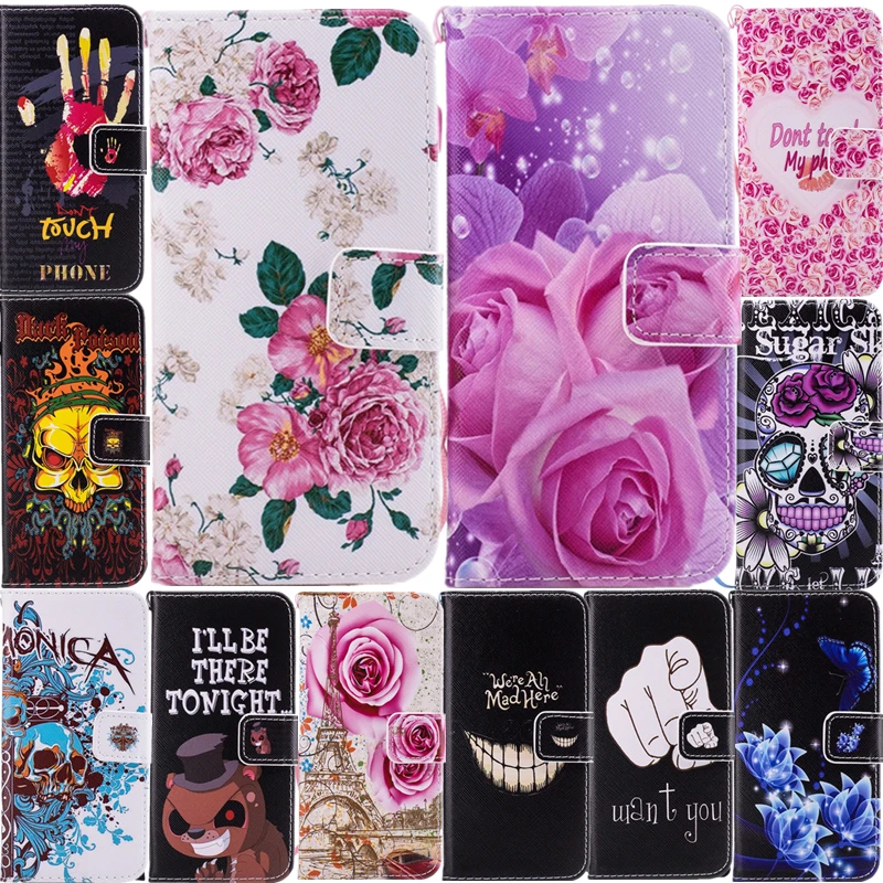 

For SAMSUNG GALAXY S3 S4 S5 Neo S6 S7 Edge Core Grand Prime G530 Cartoon Butterfly Painting Leather Flip Wallet Phone Case Cover