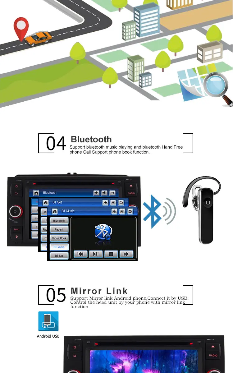 Perfect TOPBSNA Car multimedia Player For Ford Mondeo S-max Focus C-MAX Galaxy Fiesta transit Fusion Connect kuga 2 din Car Radio Stereo 3