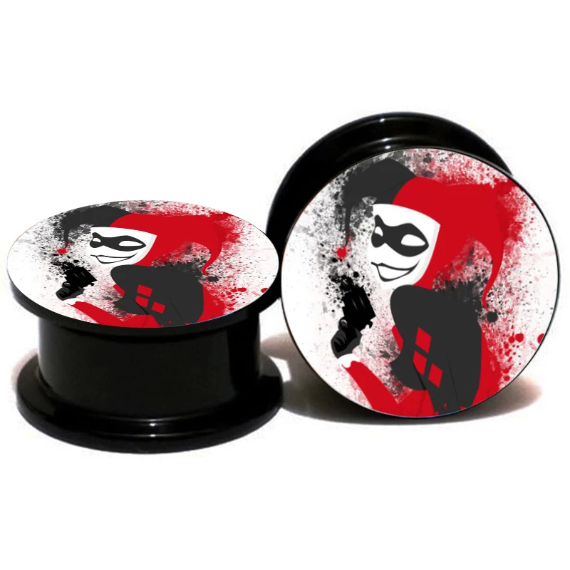 Harley Quinn Ear Plug And Tunnel Acrylic Ear Gauges Ear Stretcher
