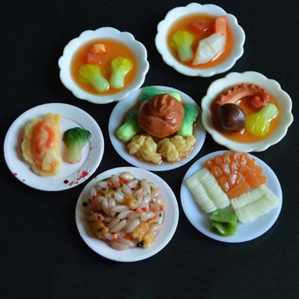 

Christmas DIY 33pcs/set Environmental Friendly Plastic Doll Kitchen Dinner Mini Tableware Set Mini Simulation Tableware For Doll