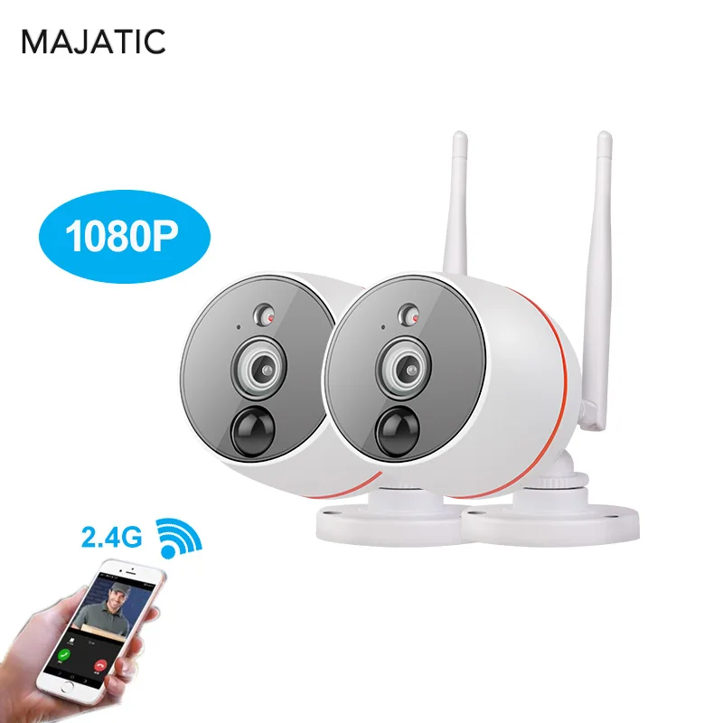 

2pcs Majatic WIFI IP Camera 1080P CCTV Bullet Camera Kit Outdoor Waterproof Wireless Home Security Surveillance Camera System
