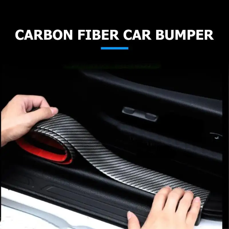 2,5 м углеродное волокно резиновая формовочная полоса Мягкая Черная накладка бампер полоса DIY Защита порога для двери защита края наклейки для автомобиля Стайлинг автомобиля