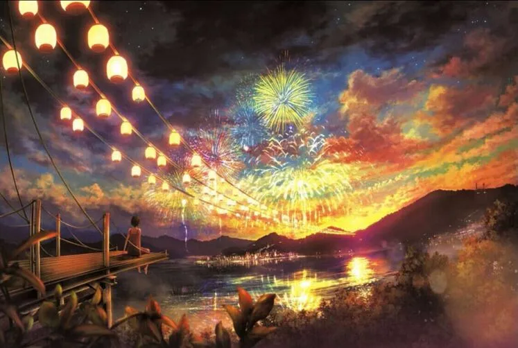 common puzzle 1000 pieces Sky fireworks paper jigsaw