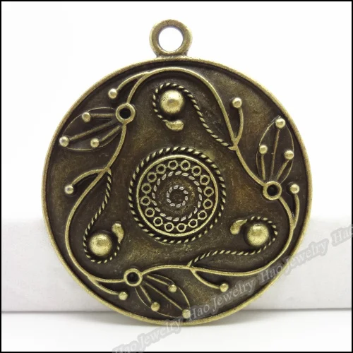 

5pcs Vintage Charms Round Pendant Antique bronze Fit Bracelets Necklace DIY Metal Jewelry Making