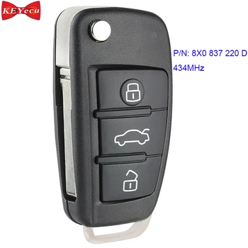 

KEYECU for Audi A1 TT R8 2009-2010 Q3 2011-2017 UPGRADED Remote Key Fob 434MHz ID48 Chip P/N: 8X0 837 220 D