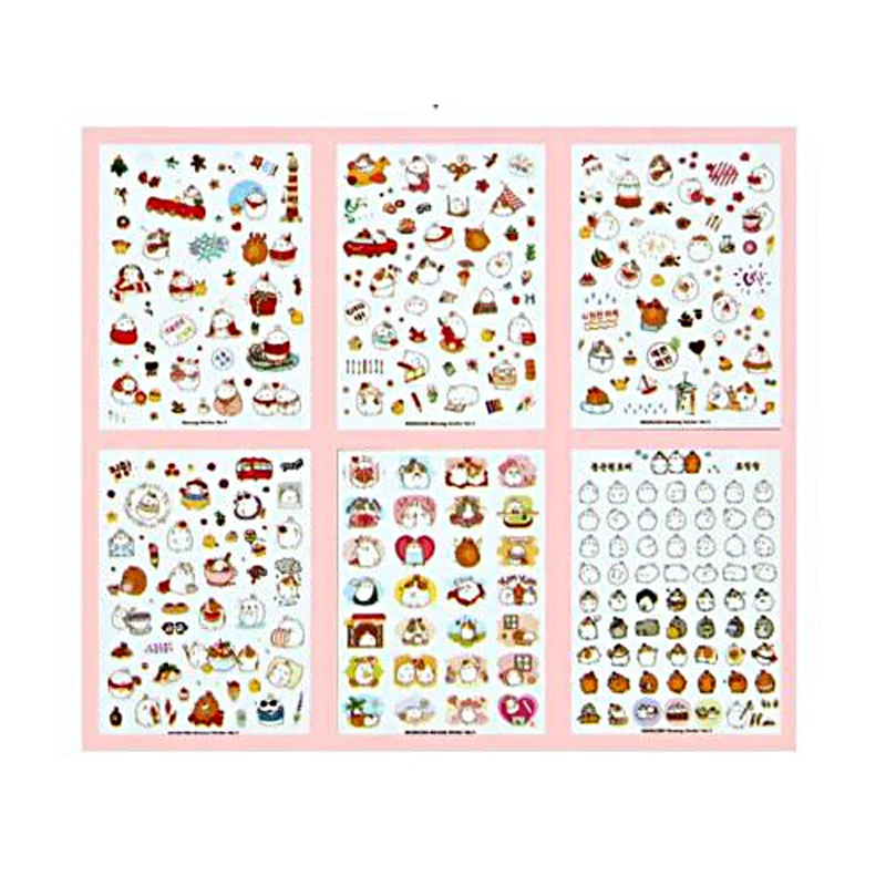 6 Sheets/set  Cute Molang Rabbit DIY Decorative Scrapbooking Stickers Kids Gift New