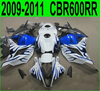 

Abs fairing kit For Honda CBR 600RR 2009 2011 2012 ( White blue flames ) cbr600 rr 09 10 11 Fairings China60