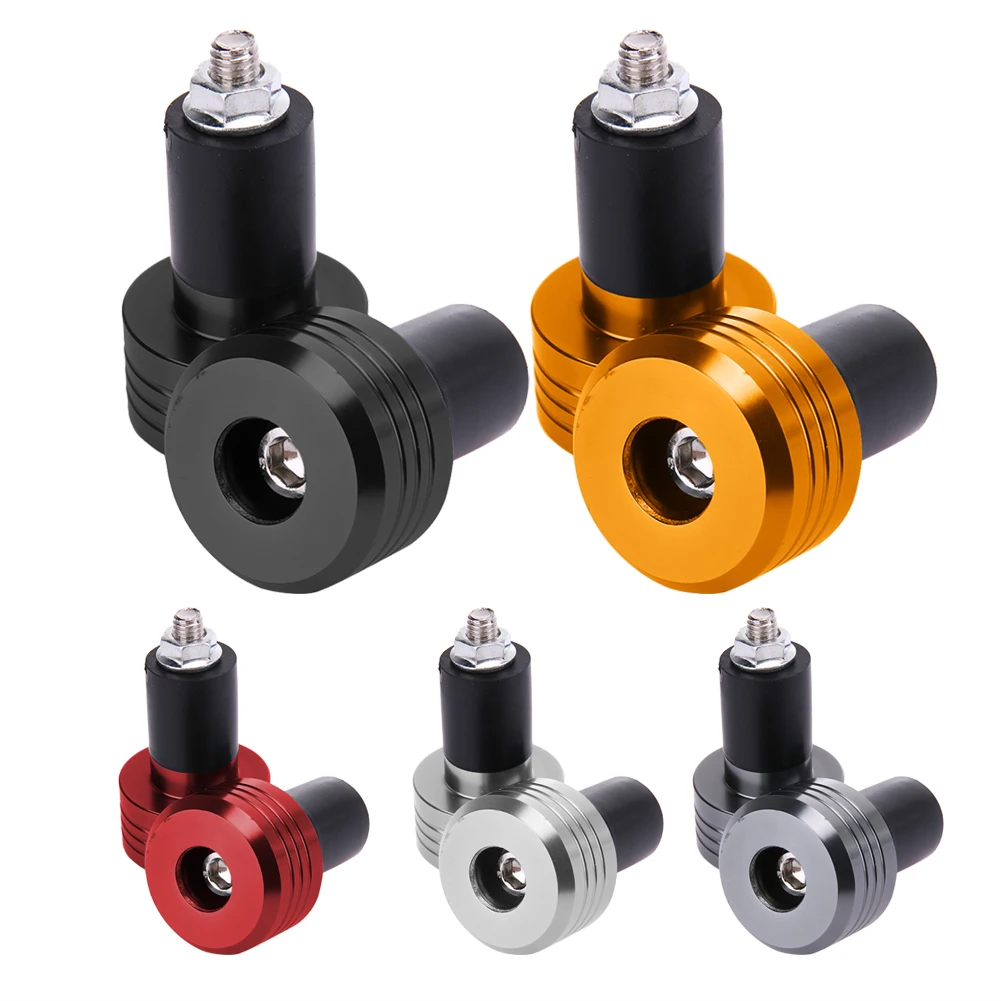7/8" Motorcycle Aluminum Handlebar Grip End Caps Plugs Sliders Handlebar Protective Grip End