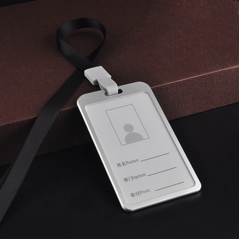 1 шт. металлический ID бейдж держатель для карт бизнес безопасности пасс держатель бирки с шнурком офисная компания поставки работа автобус держатель для карт