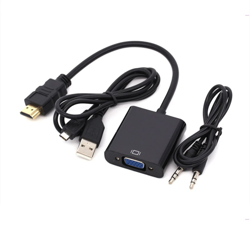 Ранкман HDMI в VGA адаптер конвертер с аудио линия питания HDMI VGA кабель 1080P для ПК ноутбук DVD ТВ Проектор Монитор