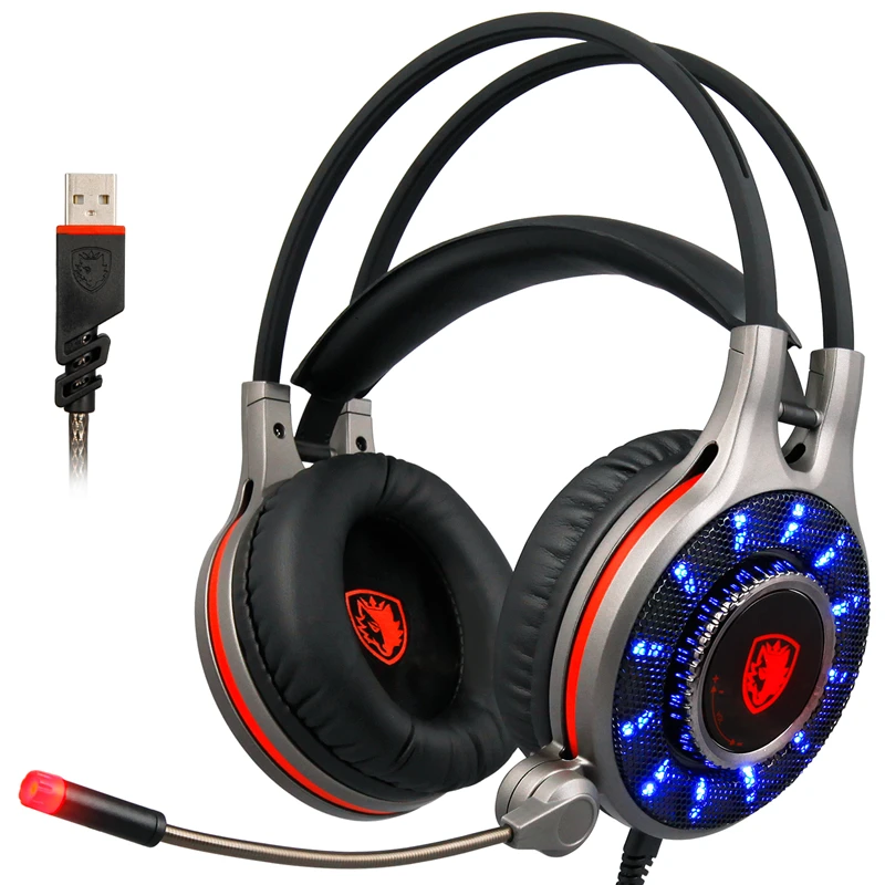 

New SADES R11 Gaming Headphones 7.1 Surround Sound Vibration Effect Computer Headset Over-ear with Microphone Led for PC Gamer