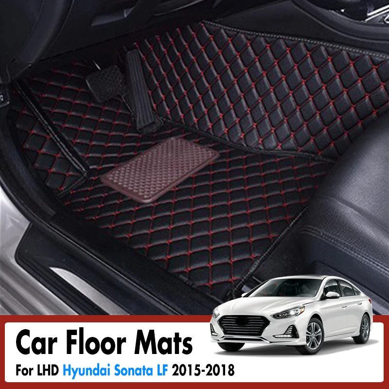 Car Floor Mats For Hyundai Sonata LF 2015-2018 Custom Fit Leather Rugs Dash Mats Cargo Liners Pads Car Interior Accessories LHD