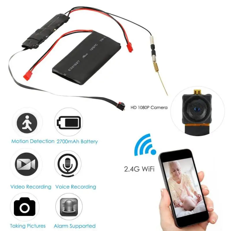 Микро камера Мини WiFi P2P HD 1080P DIY модуль IP запись звука Обнаружение движения видео