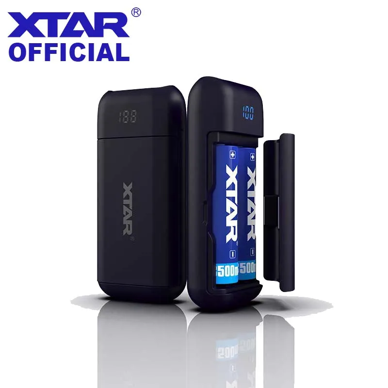 XTAR зарядное устройство PB2 внешний аккумулятор черный красный синий Портативный USB зарядное устройство Незащищенный литий-ионный/IMR/INR/аккумулятор ICR зарядное устройство 18650 Внешний аккумулятор