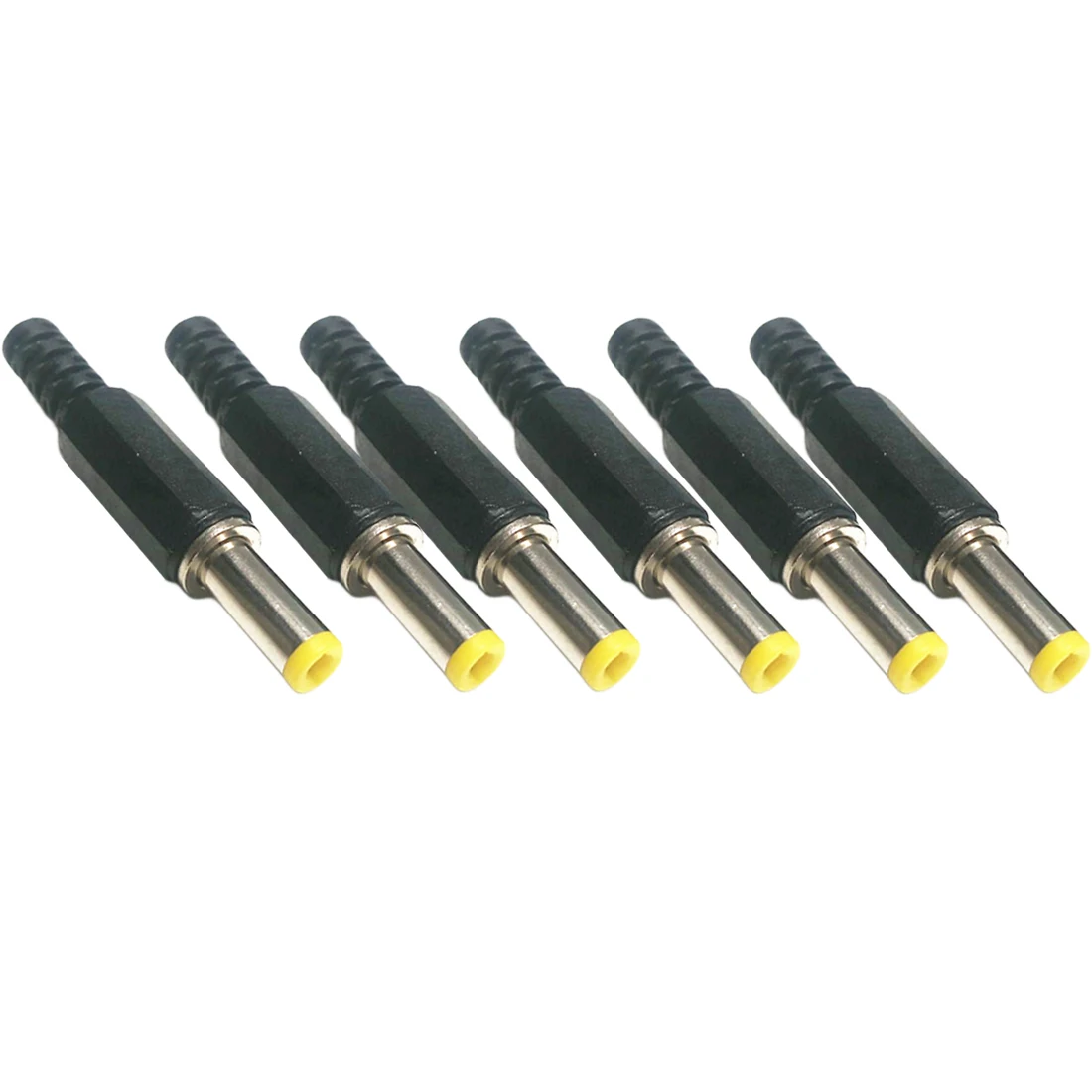 6 шт Горячие 5,5 мм x 2,5 мм DC штекеры питания мужские коннекторы для бочки черный и желтый