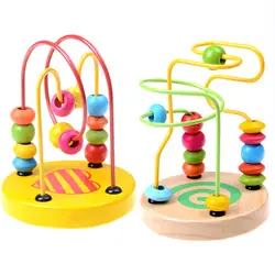 Новый дизайн Детские красочные деревянные мини вокруг шнур для бус лабиринт математические игрушки Дети Малыш Развивающие игрушки