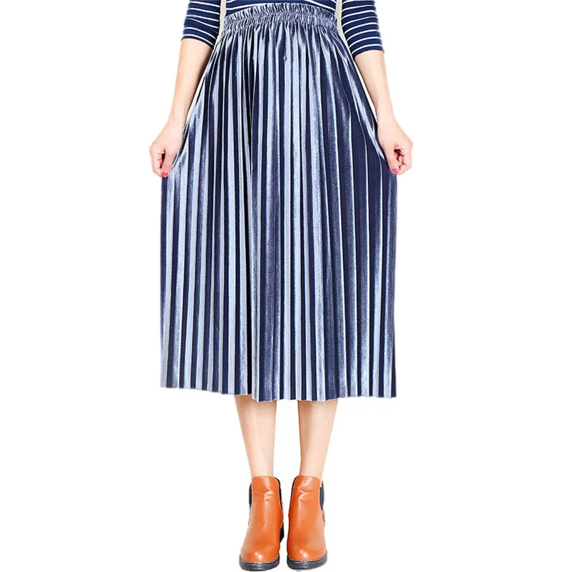 NEW Fashion 2018 Summer style skirts womens Pleated Skirt Vintage High Waist straight Skirt Long Skirts Femme Saia Y05#N (18)