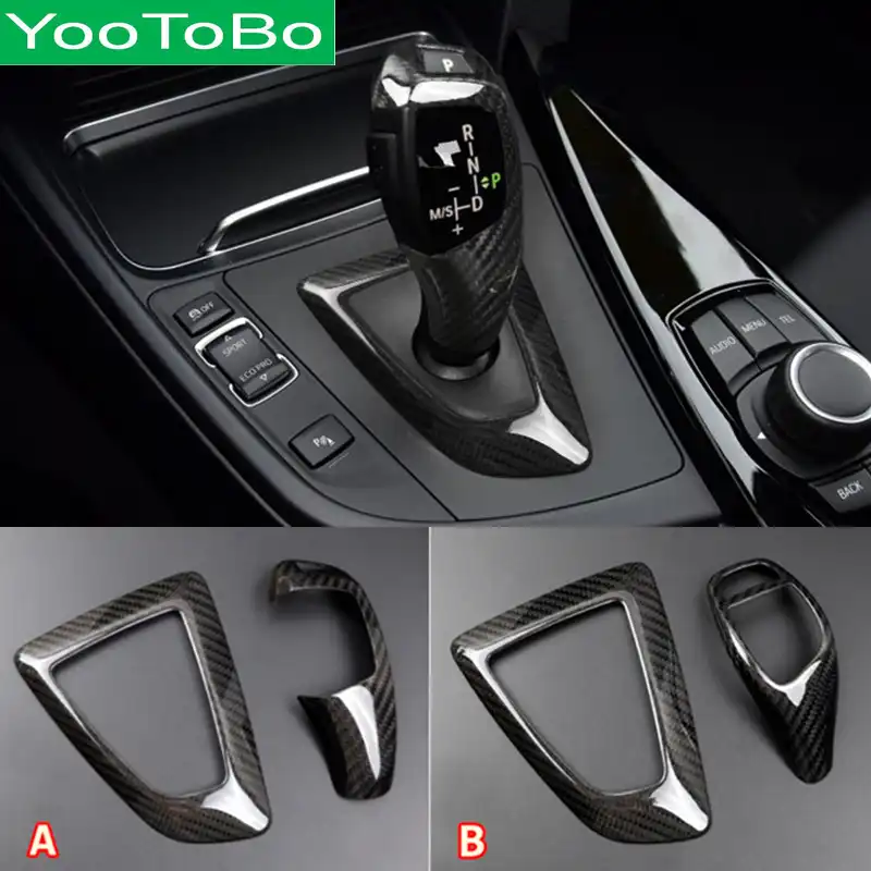 AIRSPEED Carbon Fiber Car Gear Shift Knob Cover Interior Trim for BMW F20 F21 F22 F23 F30 F32 F33 F34 F35 F36 F06 F12 F13 F25 F26 F15 F16 I8 Accessories