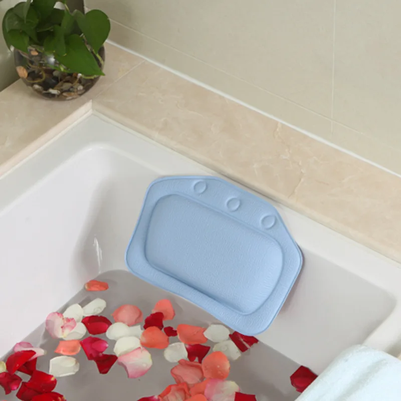 Экологически чистый ПВХ удобные spa Для ванной Подушки Детские подголовник присоске мягкие Для ванной Ванна Подушки Товары для ванной 21*31 см 1 шт - Цвет: Blue