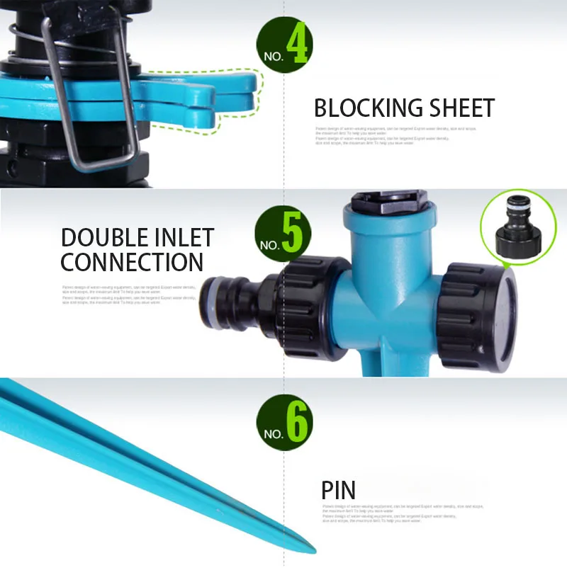 Садовый спринклер Спайк газон трава 360 градусов регулируемый вращающийся распылитель воды для системы полива сада