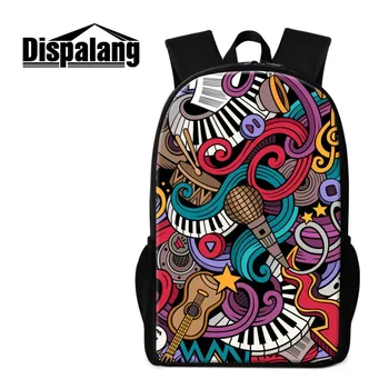 

Dispalang Popular Printing Music Instrument Patterns Back to School Backpack Schoolbags For Teenagers Girl's Mochila for Tours