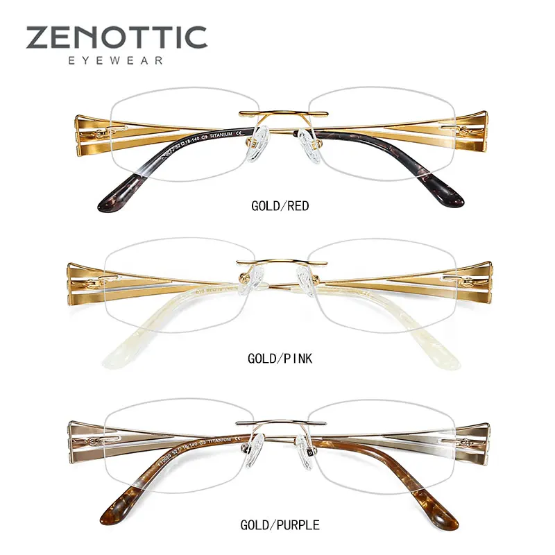 Женские сверхлегкие оправы для очков ZENOTTIC из чистого титана оптические очки без