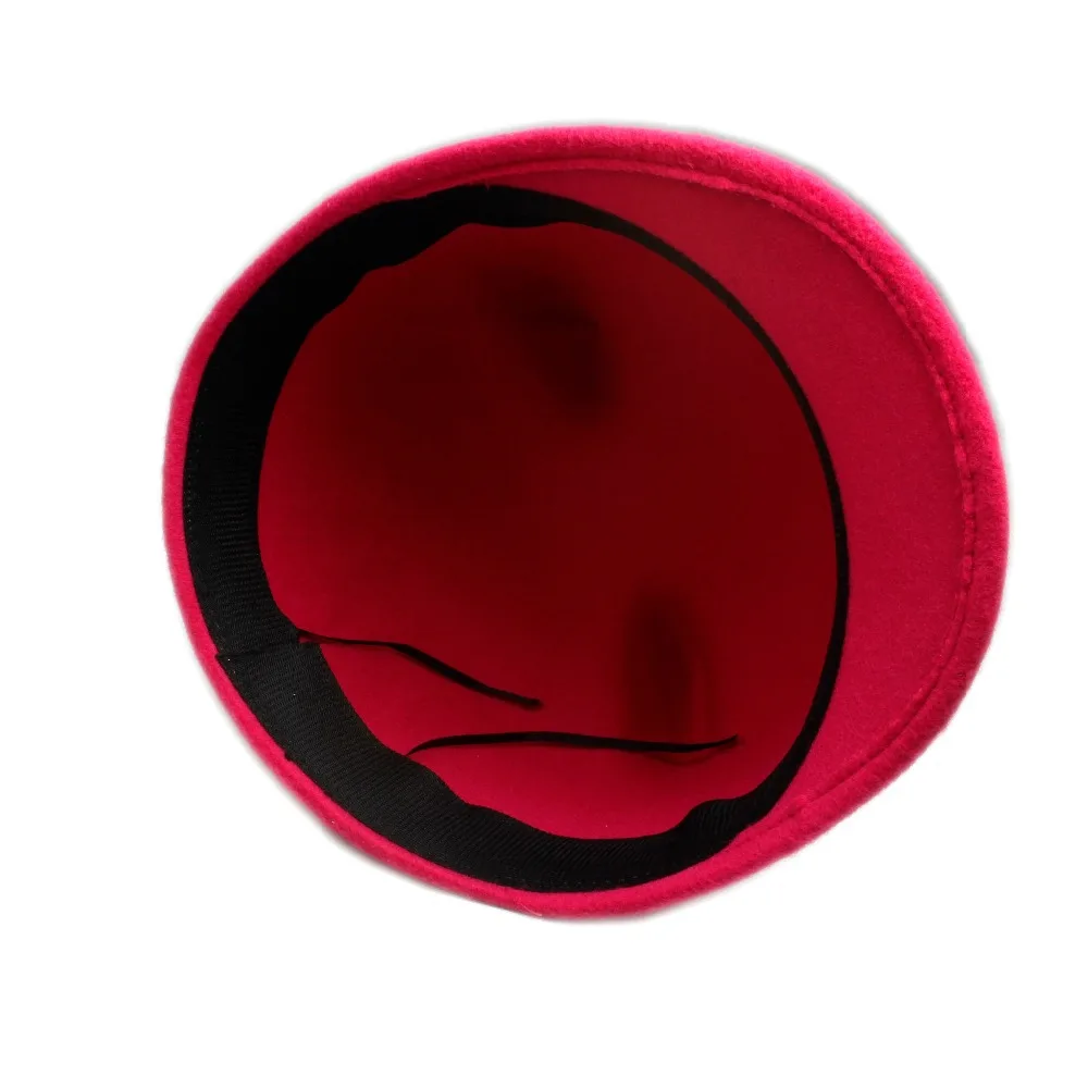 100% Wool Girls Fedora Hat Winter Black Devil Horns Cute Cat ear animal Derby Bowler lovely Cap for Childrend Gift