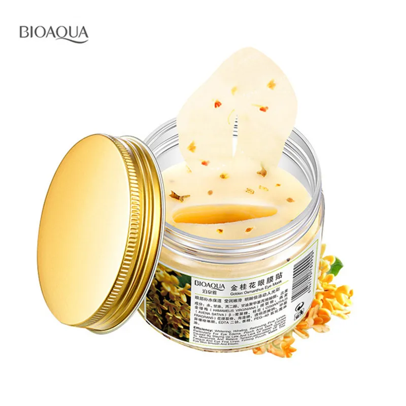 

80pcs/Bottle Gold Osmanthus Eye Mask Eye Patch Women Collagen Gel Dark Circles Acne Face Mask Patches For Eye Skin Care