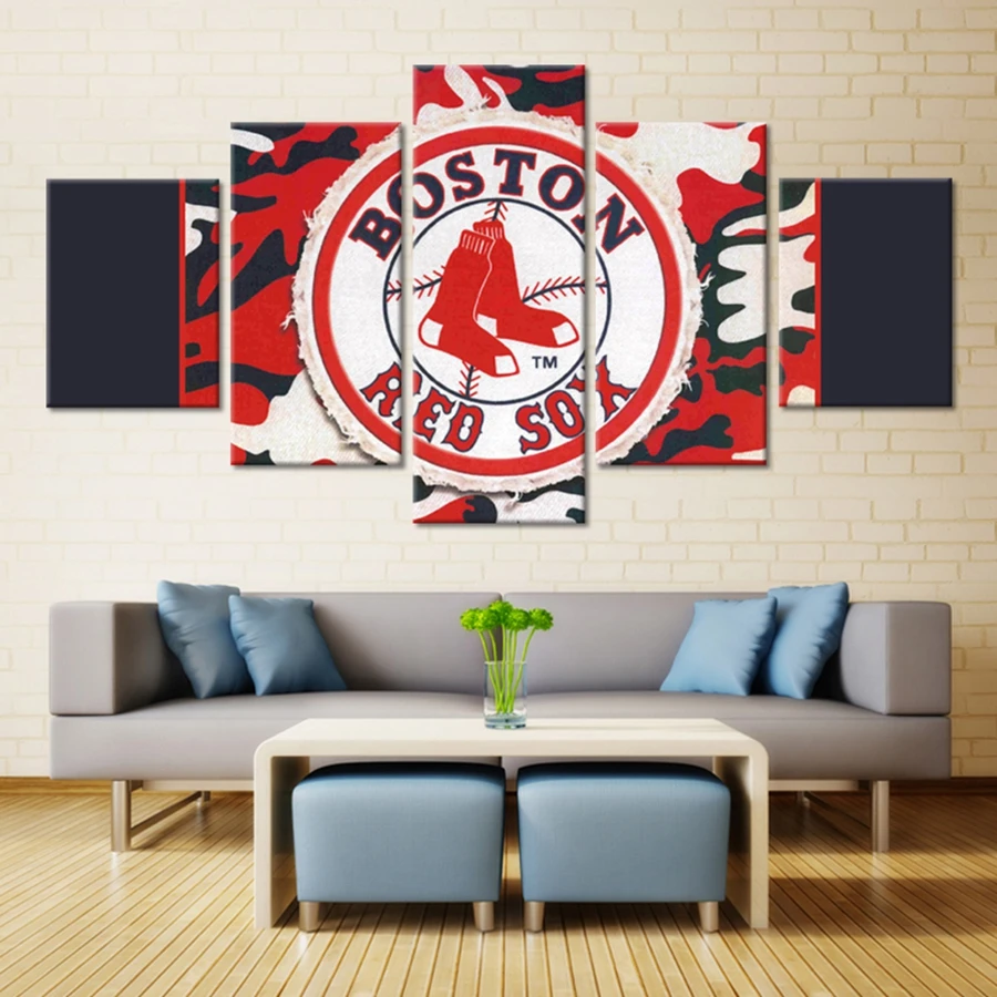 Online Get Logo Red Diamond Aliexpress Alibaba Group Boston Red Sox Baseball Oil Wall Artwork Painting On Canvas For Bedroom Decoration Waterproof Customized