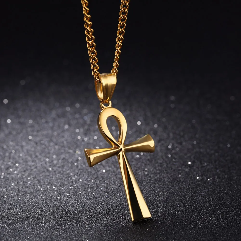 Religion Egyptian Ankh Crucifix Necklaces Cross Pendent Stainless Steel Symbol of Life Cross Necklaces Jewelry Gifts - Image 5