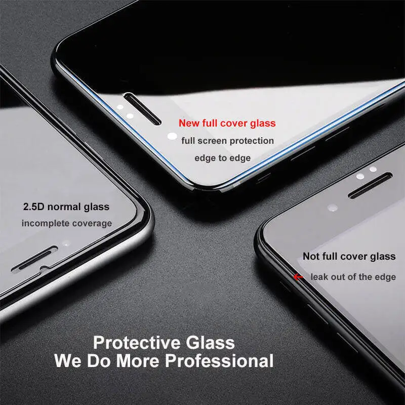 Защитное стекло с полным покрытием для Iphone Xs Max X Xr от края до 6 6S 7 8 Plus защита