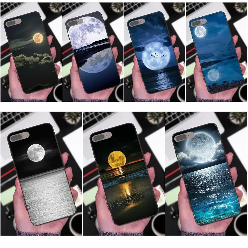 

Beautiful Scenery Moon Sea Night On Sale Luxury Mobile Phone Shell For Apple iPhone X XS Max XR 4 4S 5 5S SE 6 6S 7 8 Plus
