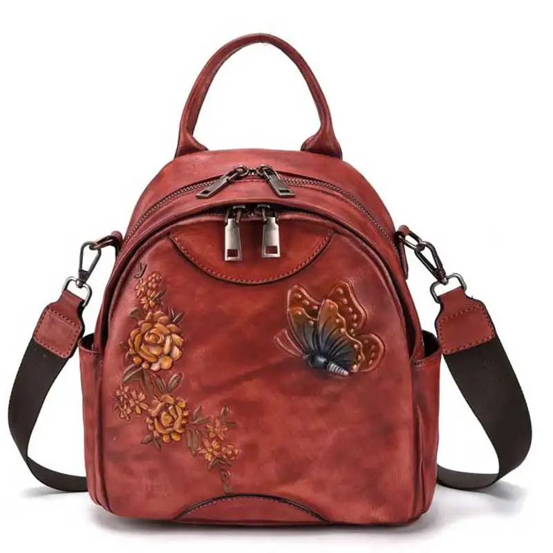 

Tree high bark retro shoulder Wrap Top cowhide European and American hand-polished Antique Leather Ladies Bag