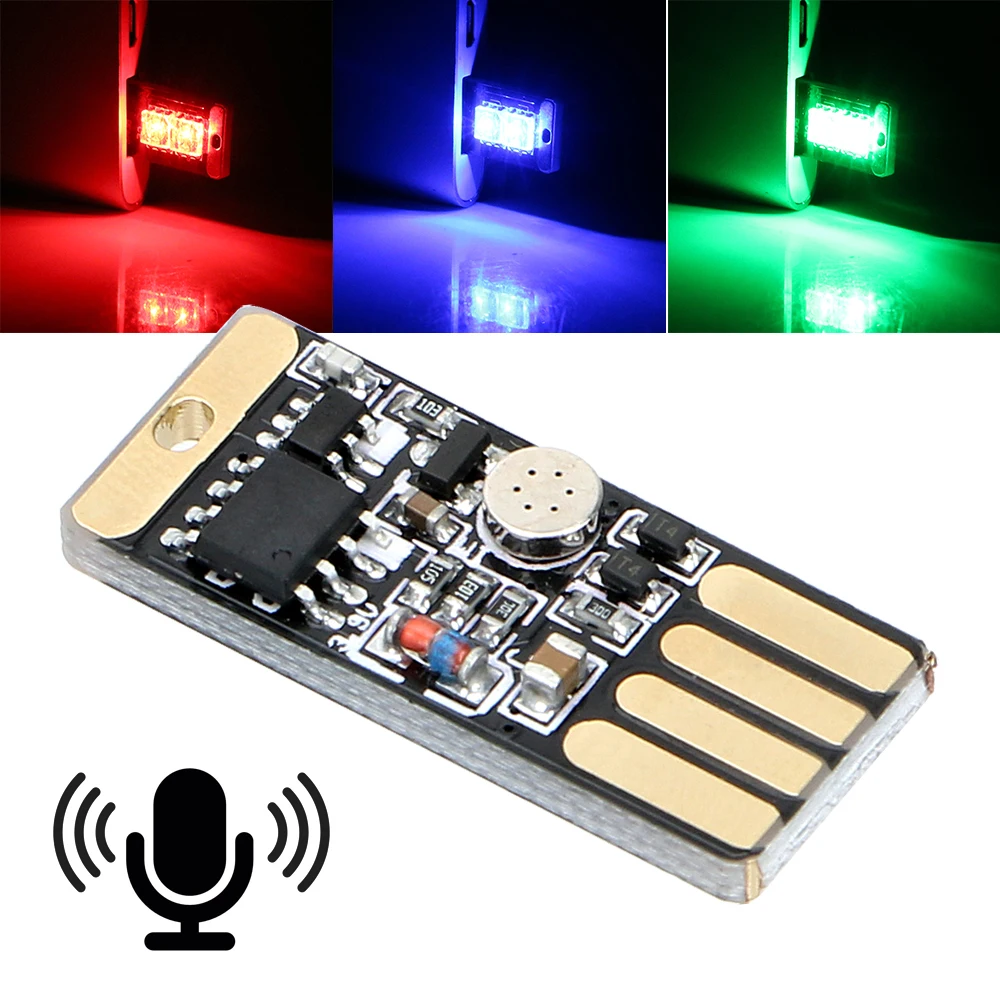 

LEEPEE Car Styling RGB Music Rhythm Light Car LED Atmosphere Light Touch and Sound Control Auto Decorative Lamp