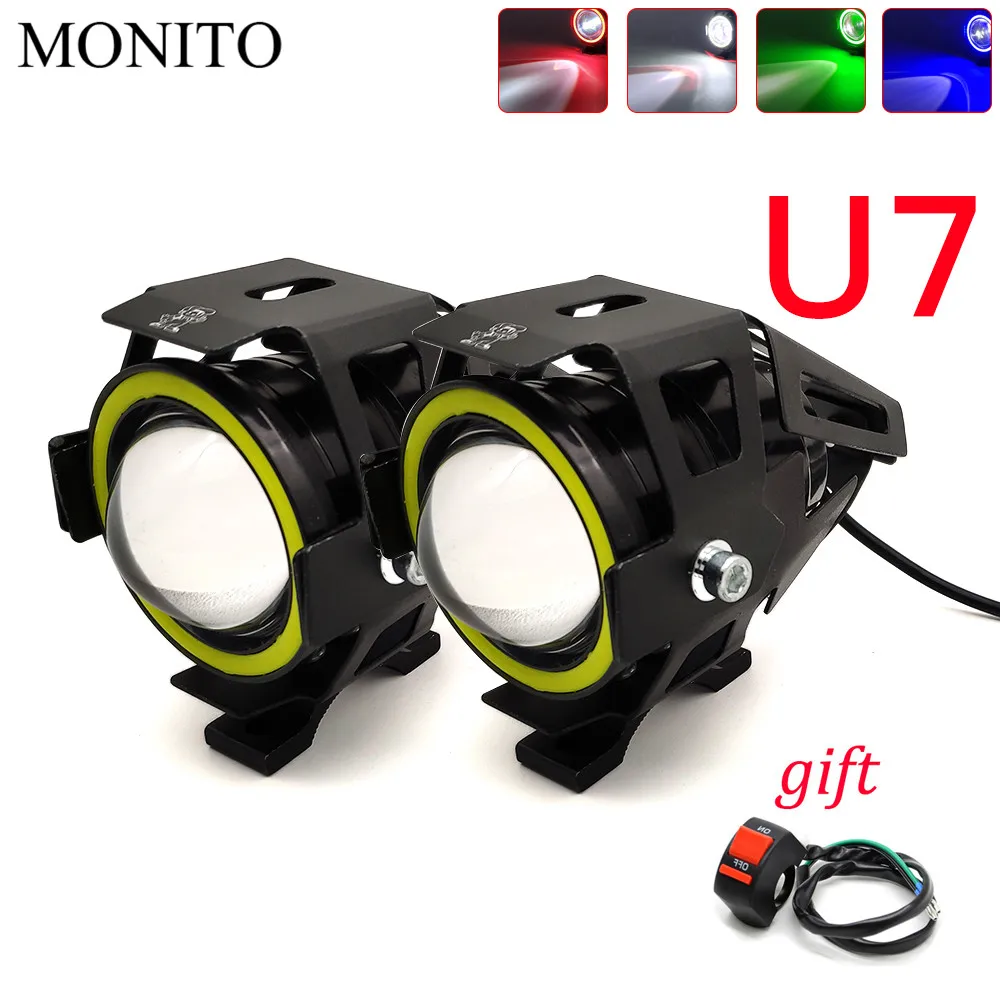 

Hot U7 LED Motorcycle Headlight Angel Eyes Driving Head Lamp Fog Light For Honda CB1100 GIO CRF1000L AFRICA TWIN CBF 1000 CB600F