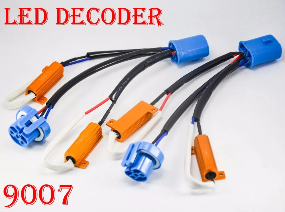 9007 HB5 Hi/Low Beam 50W 6ohm Gold Fuse LED Headlight Canbus Error