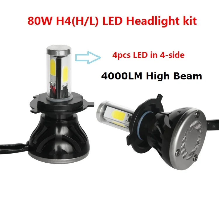 Комплект светодиодных фар 2 шт. 40 Вт H4 Hi/Lo 9001 HB2 H4(H/L) EMC 8000LM H13 9004 9007 HB5 биксенон|led