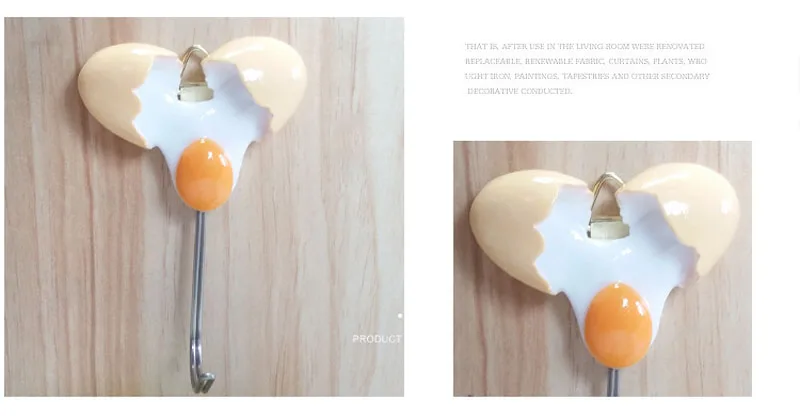 Cute Resin Egg Shaped Hooks Kitchen Dining Room Decoration Hooks Wall Decoration Hooks Crafts  (9)