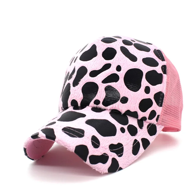 Leopard Baseball Cap Breathable Eyelets Hip-Hop Adjustable Snapback Trucker Hat