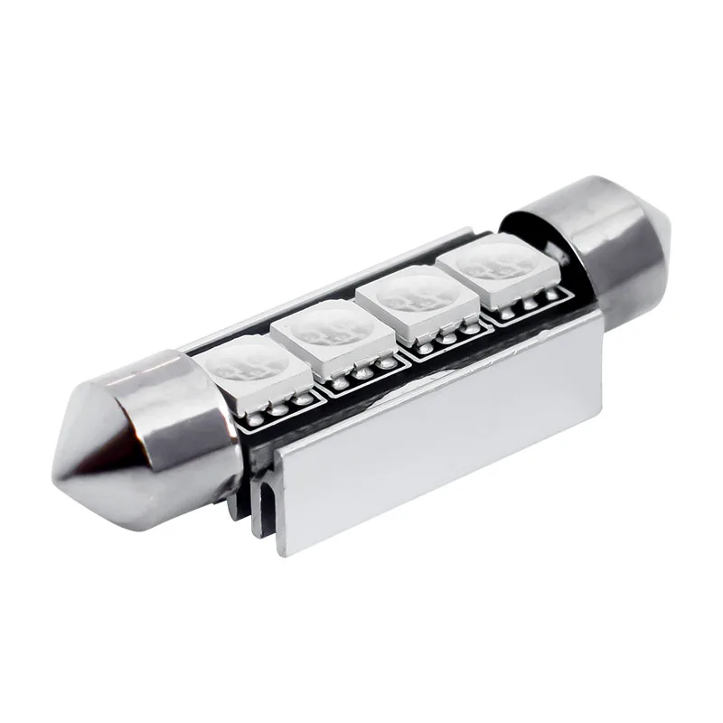10 шт. 42 мм C5W 4 SMD 5050 светодиодный 4smd белый/синий CANBUS без ошибок Автомобильный