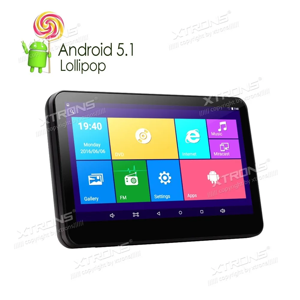 Android 5.1 OS 10.1 "Подголовник автомобиля Dvd-монитор Игрока 1024*600 Wi-Fi HDMI Емкостный